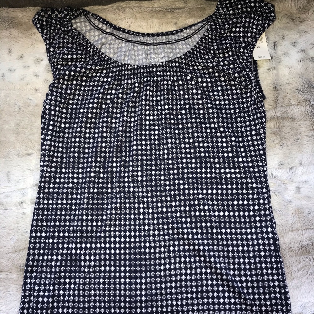 NWT loft blue white shirt off shoulder XS